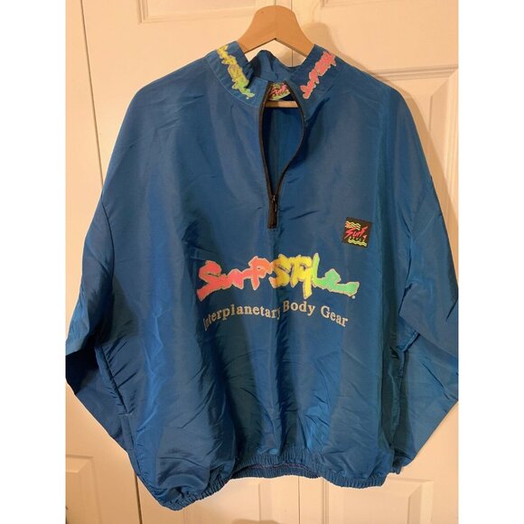 Surf Style‎ Purple Iridescent Vintage 90'S 1/4 zip Pullover Windbreaker One Size - Picture 6 of 9